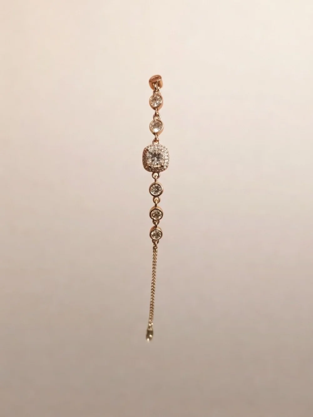 GIA Certified Moissanite Sterling Silver  Tone Crystal Halo Bracelet